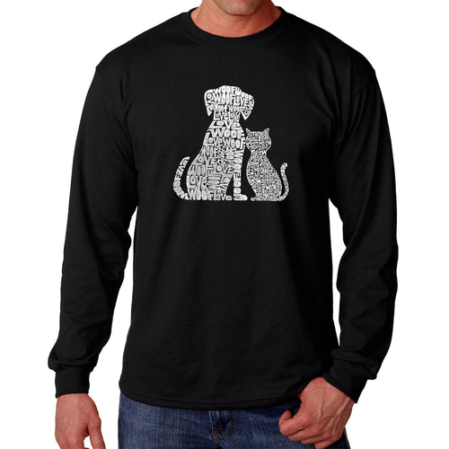Dogs and Cats  - Men's Word Art Long Sleeve T-Shirt