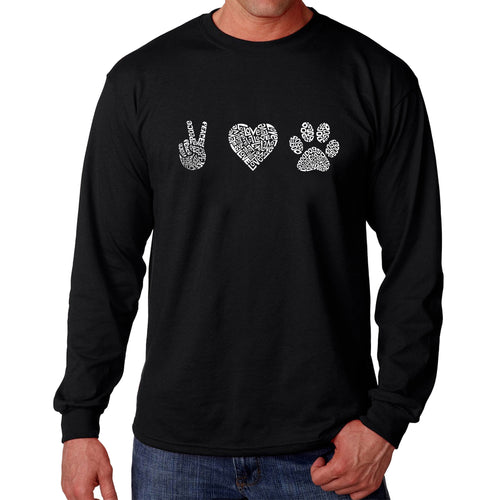 Peace Love Dogs  - Men's Word Art Long Sleeve T-Shirt