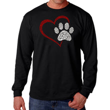 Load image into Gallery viewer, Paw Heart - Men&#39;s Word Art Long Sleeve T-Shirt
