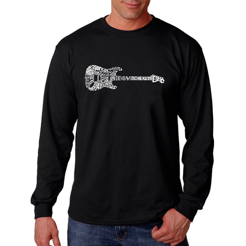 Rock Guitar - Men's Word Art Long Sleeve T-Shirt