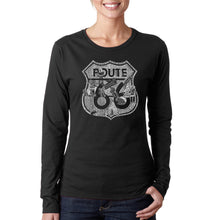Load image into Gallery viewer, Stops Along Route 66 - Women&#39;s Word Art Long Sleeve T-Shirt