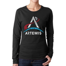 Load image into Gallery viewer, NASA Artemis Logo - Women&#39;s Word Art Long Sleeve T-Shirt