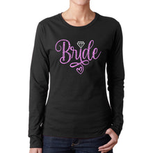 Load image into Gallery viewer, Women&#39;s Word Art Long Sleeve T-Shirt - Bride