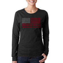 Load image into Gallery viewer, God Bless America - Women&#39;s Word Art Long Sleeve T-Shirt
