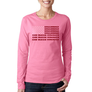 God Bless America - Women's Word Art Long Sleeve T-Shirt