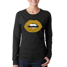 Load image into Gallery viewer, Gold Digger Lips - Women&#39;s Word Art Long Sleeve T-Shirt