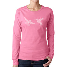 Load image into Gallery viewer, Hummingbirds - Women&#39;s Word Art Long Sleeve T-Shirt