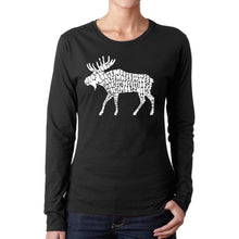Load image into Gallery viewer, Moose  - Women&#39;s Word Art Long Sleeve T-Shirt