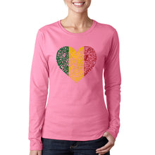 Load image into Gallery viewer, One Love Heart -  Women&#39;s Word Art Long Sleeve T-Shirt