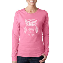 Load image into Gallery viewer, Owl -  Women&#39;s Word Art Long Sleeve T-Shirt
