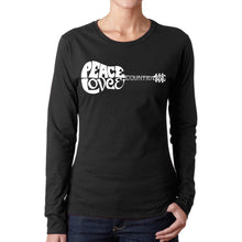 Load image into Gallery viewer, Peace Love Country  - Women&#39;s Word Art Long Sleeve T-Shirt