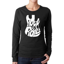 Load image into Gallery viewer, Rock And Roll Guitar - Women&#39;s Word Art Long Sleeve T-Shirt