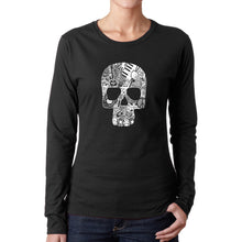Load image into Gallery viewer, Rock n Roll Skull - Women&#39;s Word Art Long Sleeve T-Shirt