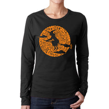 Load image into Gallery viewer, Spooky Witch  - Women&#39;s Word Art Long Sleeve T-Shirt