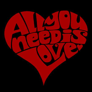 All You Need Is Love - Girl's Word Art Hooded Sweatshirt