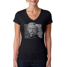 Load image into Gallery viewer, Mark Twain - Women&#39;s Word Art V-Neck T-Shirt