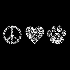 Peace Love Cats  - Women's Raglan Word Art T-Shirt