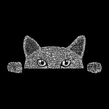 Load image into Gallery viewer, LA Pop Art Women&#39;s Dolman Cut Word Art Shirt - Peeking Cat