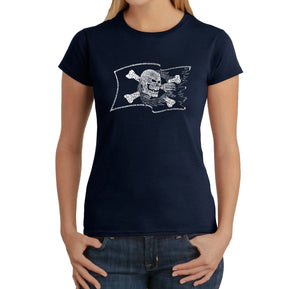 FAMOUS PIRATE CAPTAINS AND SHIPS - Women's Word Art T-Shirt