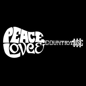Peace Love Country  - Boy's Word Art Long Sleeve