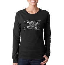 Load image into Gallery viewer, FAMOUS PIRATE CAPTAINS AND SHIPS - Women&#39;s Word Art Long Sleeve T-Shirt