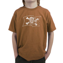 Load image into Gallery viewer, FAMOUS PIRATE CAPTAINS AND SHIPS - Boy&#39;s Word Art T-Shirt