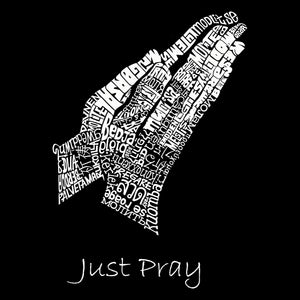 Prayer Hands -  Men's Word Art Crewneck Sweatshirt