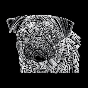Pug Face - Women's Word Art V-Neck T-Shirt