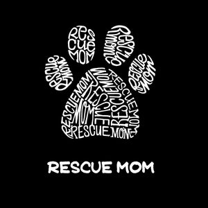 LA Pop Art Women's Dolman Word Art Shirt - Rescue Mom