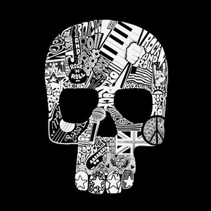 Rock n Roll Skull - Girl's Word Art Hooded Sweatshirt