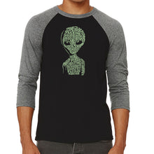 Load image into Gallery viewer, Alien - Men&#39;s Raglan Baseball Word Art T-Shirt