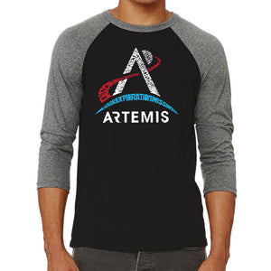 NASA Artemis Logo - Men's Raglan Baseball Word Art T-Shirt