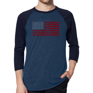 Lets Go Brandon  - Men's Raglan Baseball Word Art T-Shirt