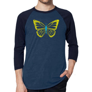 Butterfly  - Men's Raglan Baseball Word Art T-Shirt