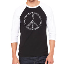 Load image into Gallery viewer, Different Faiths peace sign - Men&#39;s Raglan Baseball Word Art T-Shirt