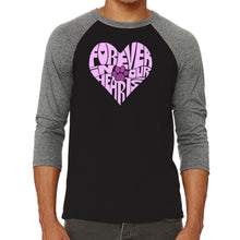 Load image into Gallery viewer, Forever In Our Hearts - Men&#39;s Raglan Baseball Word Art T-Shirt