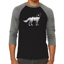 Load image into Gallery viewer, Howling Wolf  - Men&#39;s Raglan Baseball Word Art T-Shirt