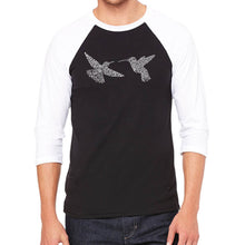 Load image into Gallery viewer, Hummingbirds - Men&#39;s Raglan Baseball Word Art T-Shirt