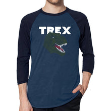 Load image into Gallery viewer, T-Rex Head  - Men&#39;s Raglan Baseball Word Art T-Shirt