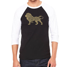 Load image into Gallery viewer, Lion - Men&#39;s Raglan Baseball Word Art T-Shirt