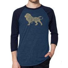 Load image into Gallery viewer, Lion - Men&#39;s Raglan Baseball Word Art T-Shirt