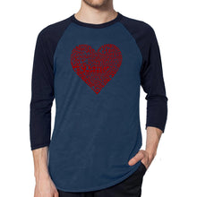 Load image into Gallery viewer, Love Yourself - Men&#39;s Raglan Baseball Word Art T-Shirt