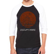Load image into Gallery viewer, Occupy Mars - Men&#39;s Raglan Baseball Word Art T-Shirt