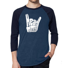 Load image into Gallery viewer, Heavy Metal - Men&#39;s Raglan Baseball Word Art T-Shirt