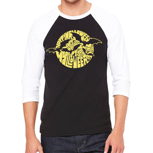 Halloween Bats  - Men's Raglan Baseball Word Art T-Shirt