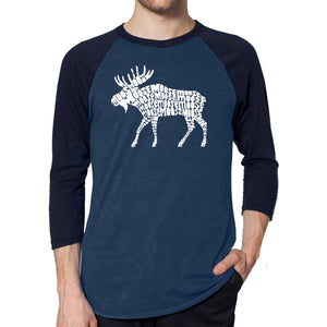 Moose  - Men's Raglan Baseball Word Art T-Shirt