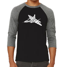 Load image into Gallery viewer, NEED FOR SPEED FIGHTER JET - Men&#39;s Raglan Baseball Word Art T-Shirt