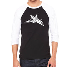 Load image into Gallery viewer, NEED FOR SPEED FIGHTER JET - Men&#39;s Raglan Baseball Word Art T-Shirt