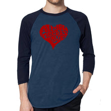 Load image into Gallery viewer, All You Need Is Love - Men&#39;s Raglan Baseball Word Art T-Shirt