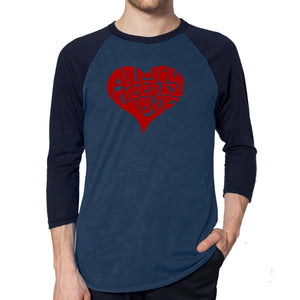 All You Need Is Love - Men's Raglan Baseball Word Art T-Shirt